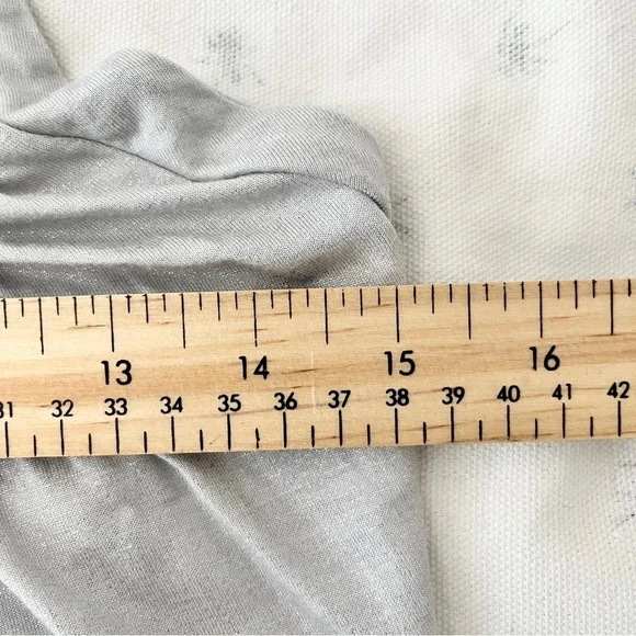 French Connection Mod Silver Halter Glam Boho Blouse w/ Beaded Detail – Medium - Picture 8 of 11